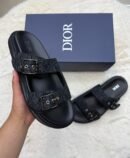 Christian Dior Slippers Aqua Black on Black