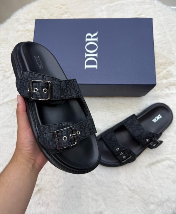 Christian Dior Slippers Aqua Black on Black
