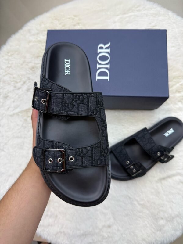 Christian Dior Slippers Aqua Black on Black - Image 2
