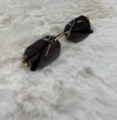 Cartier Zonnebril Diamond Cut, Goude Montuur, Donker Blauwe Glazen