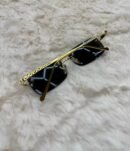 Cartier Zonnebril Blauwe Glazen Panter Goude Montuur