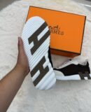 Hermes Bouncing White Brown Logo