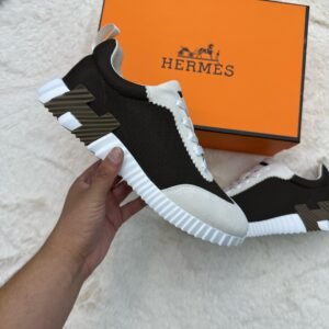 Hermes Bouncing White Brown Logo