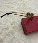 Cartier Zonnebril Bruine Kleine Glazen, Goude Montuur