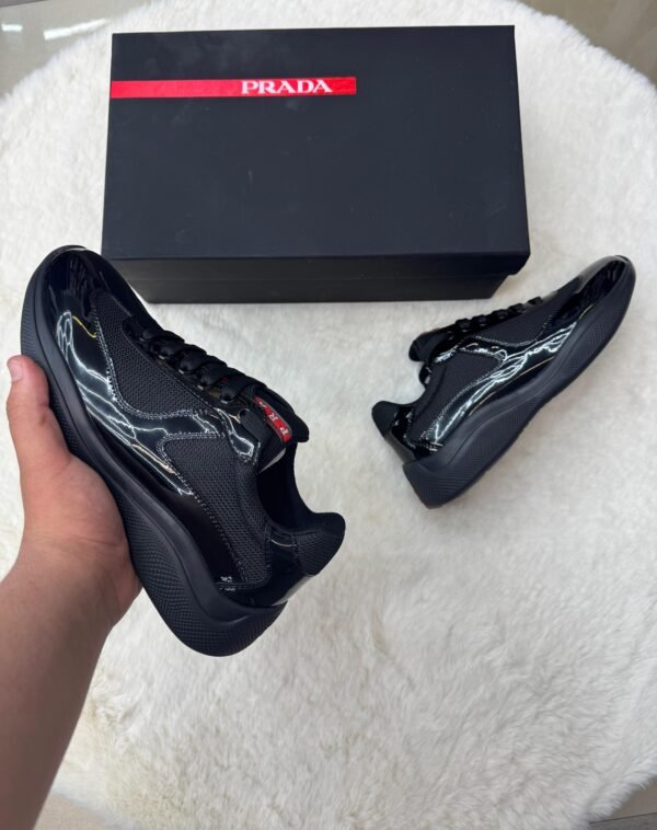 Prada Cups Glimmend Zwart Sneakers - Image 2