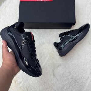 Prada Cups Glimmend Zwart Sneakers