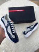 Prada Cups Glimmend Blauw Sneakers