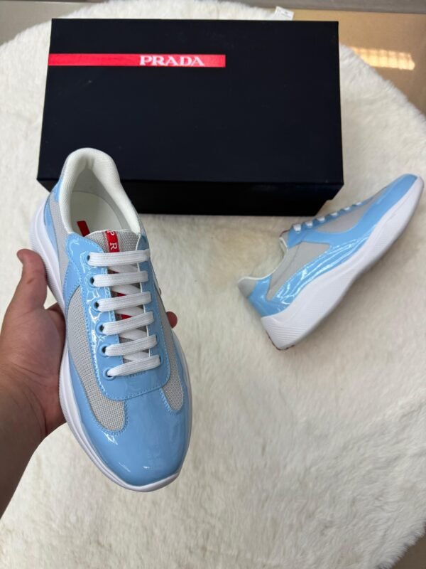 Prada Cups Glimmend Baby Blue Sneakers - Image 3