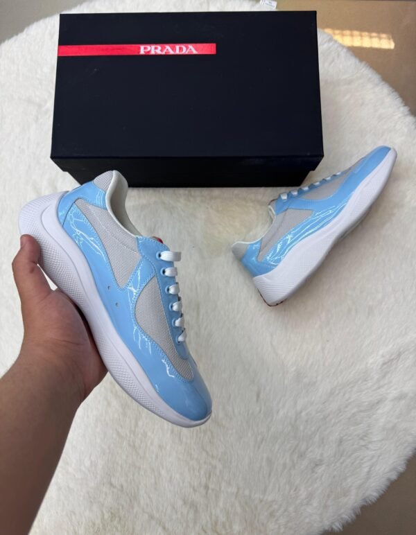 Prada Cups Glimmend Baby Blue Sneakers - Image 2