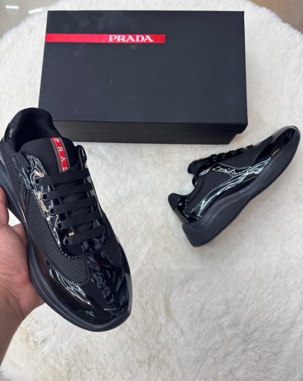 Prada Cups Glimmend Zwart Sneakers - Image 3