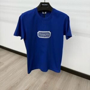 Christian Dior Tshirt Blauw Scheer