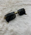 Cartier Zonnebril Donker Blauwe Glazen, Goude Montuur Logo