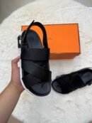 Hermes Genius Sandal Black White