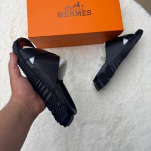 Hermes Infra Slippers Black on Black