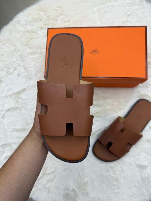 Hermes Izmir Licht Bruin Slippers - Image 2