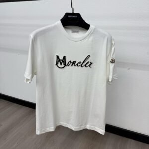 Moncler T-Shirt Wit Logo Mid
