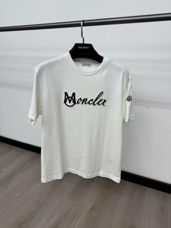 Moncler T-Shirt Wit Logo Mid