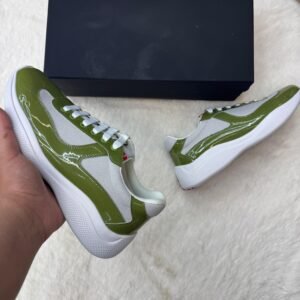 Prada Cups Glimmend Olive Green Sneakers