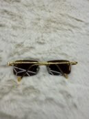 Cartier Zonnebril Panter Goude Montuur, Bruine Glazen