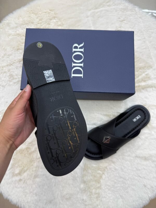 Christian Dior Slippers Black Leather - Image 3
