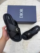 Christian Dior Slippers Black Leather