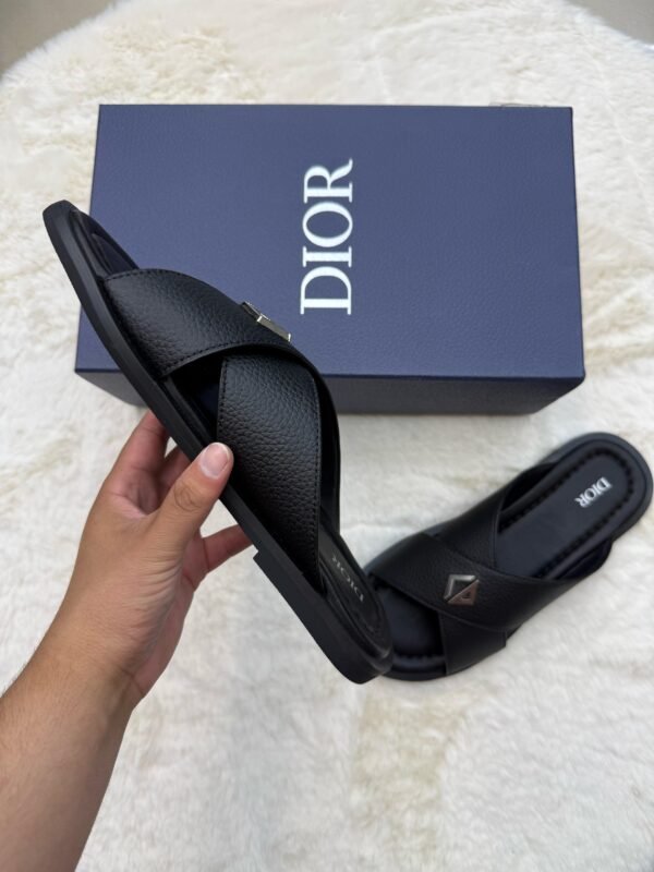 Christian Dior Slippers Black Leather - Image 4