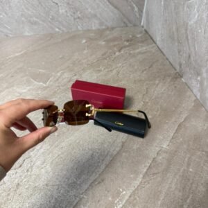 Cartier Brown Small Glasses, Goude C Montuur