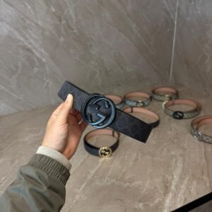 Gucci Black Riem, Black Logo