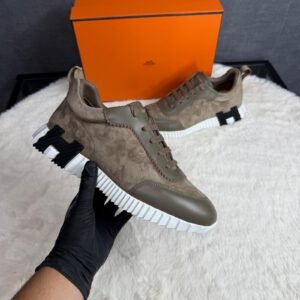 Hermes Bouncing Brown Suede Sneakers