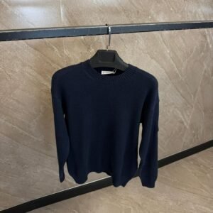 Moncler Gebreidde Sweater Blue, Black Logo