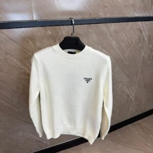 Prada Brei Sweater Gebroken Wit