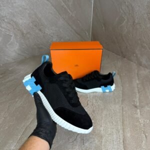 Hermes Bouncing Black, Blue Logo