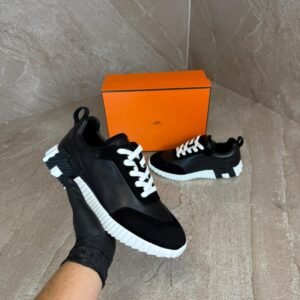 Hermes Bouncing Black White Leather