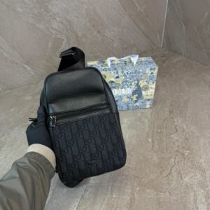 Christian Dior Black Rider 2.0 Sling Bag Oblique Jacquard High Quality