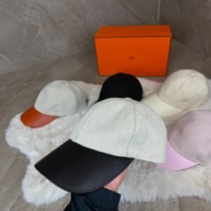 Hermes Cap Beige Black