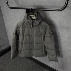 Canada Goose Wyndham Grey, Black Logo High Quality