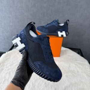 Hermes Bouncing Sneakers Blue Suede