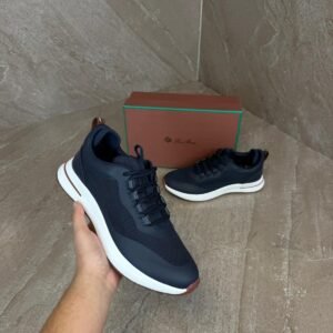 Loro Piana Weekend Walk Sneakers Blue Leather