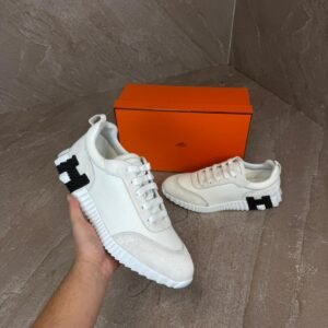 Hermes Bouncing Sneakers White, Black Logo