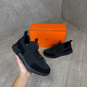 Hermes Bouncing Sneakers Black on Black, Veters