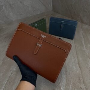 Hermes Clutch Buckle Bag Brown