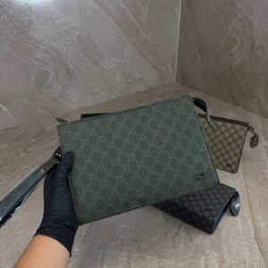 Gucci Green Trim Medium Pouch