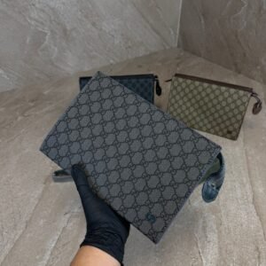 Gucci Grey Trim Medium Pouch