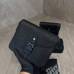 Dior Saddle Messenger Bag Black Monogram