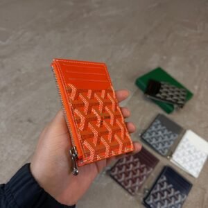 Goyard Bourbon Zipped Card Holder Orange