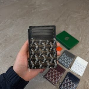 Goyard Bourbon Zipped Card Holder Black