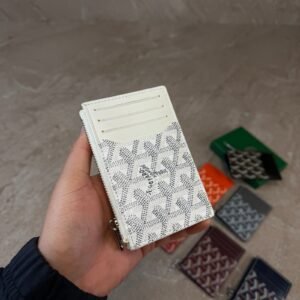 Goyard Bourbon Zipped Card Holder White