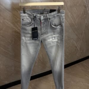 Dsquared2 Grey Jeans, Stripe Scratches Beige Label