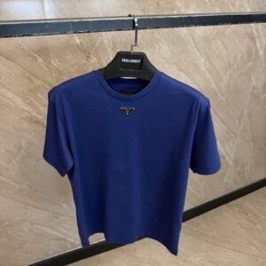 Prada Center Logo T-Shirt Navy