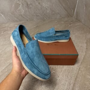 Loro Piana Summer Walk loafers Pine Cloud